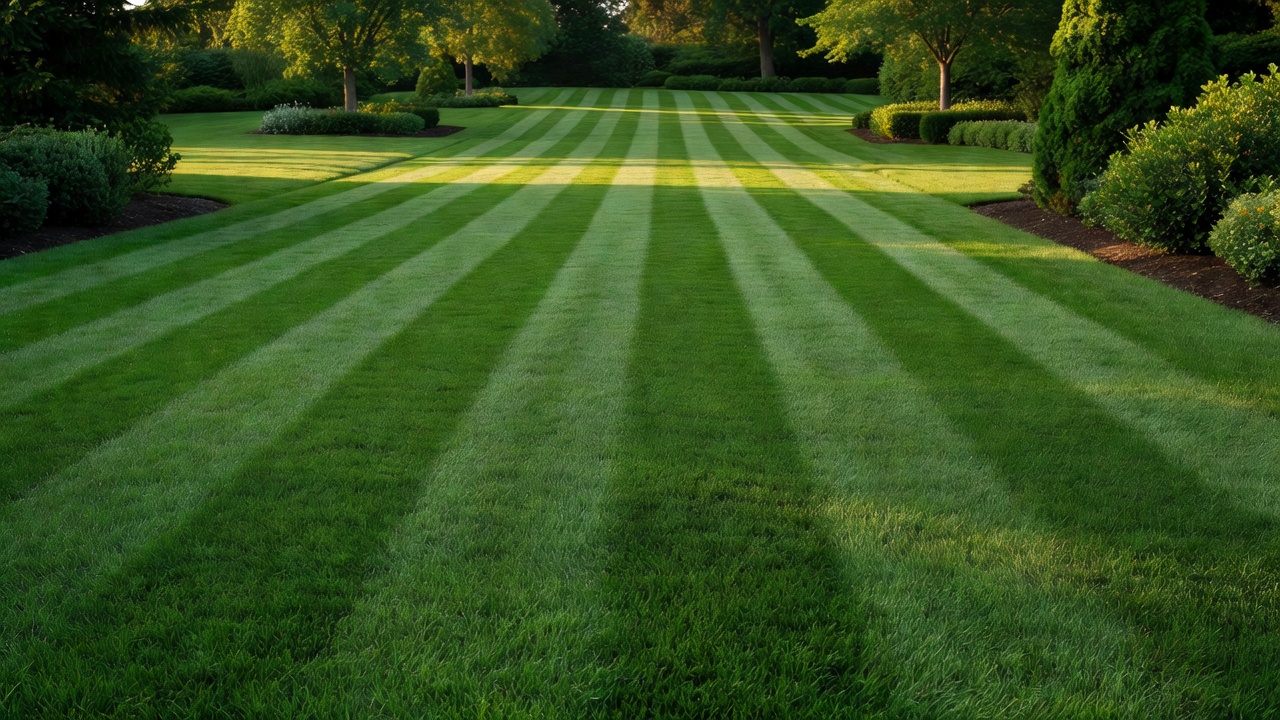 Beautifully maintained lawn after service