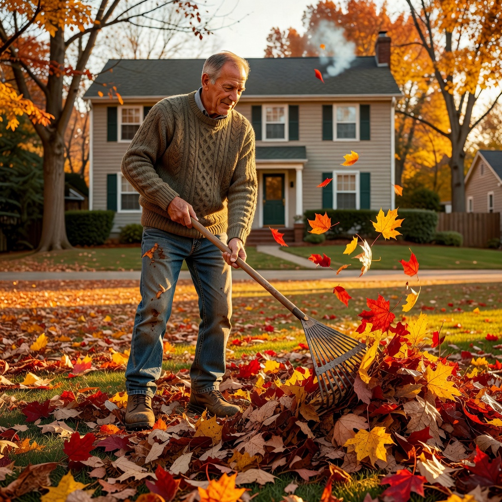 Raking leaves